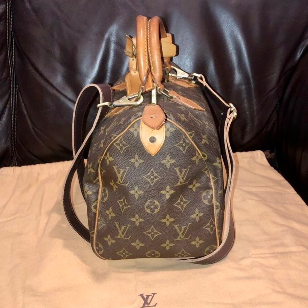 LOUIS VUITTON Monogram Speedy 30 Boston Travel Overnight Tote Bag LV 30 - Picture 2 of 16
